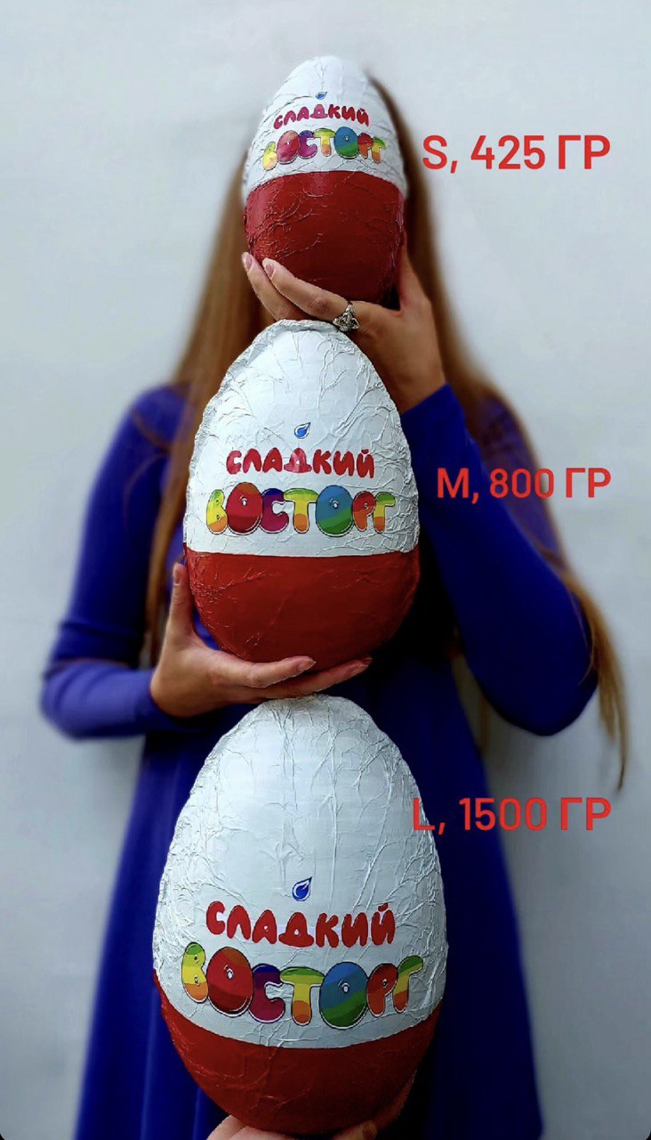 Размеры шоколадных яиц